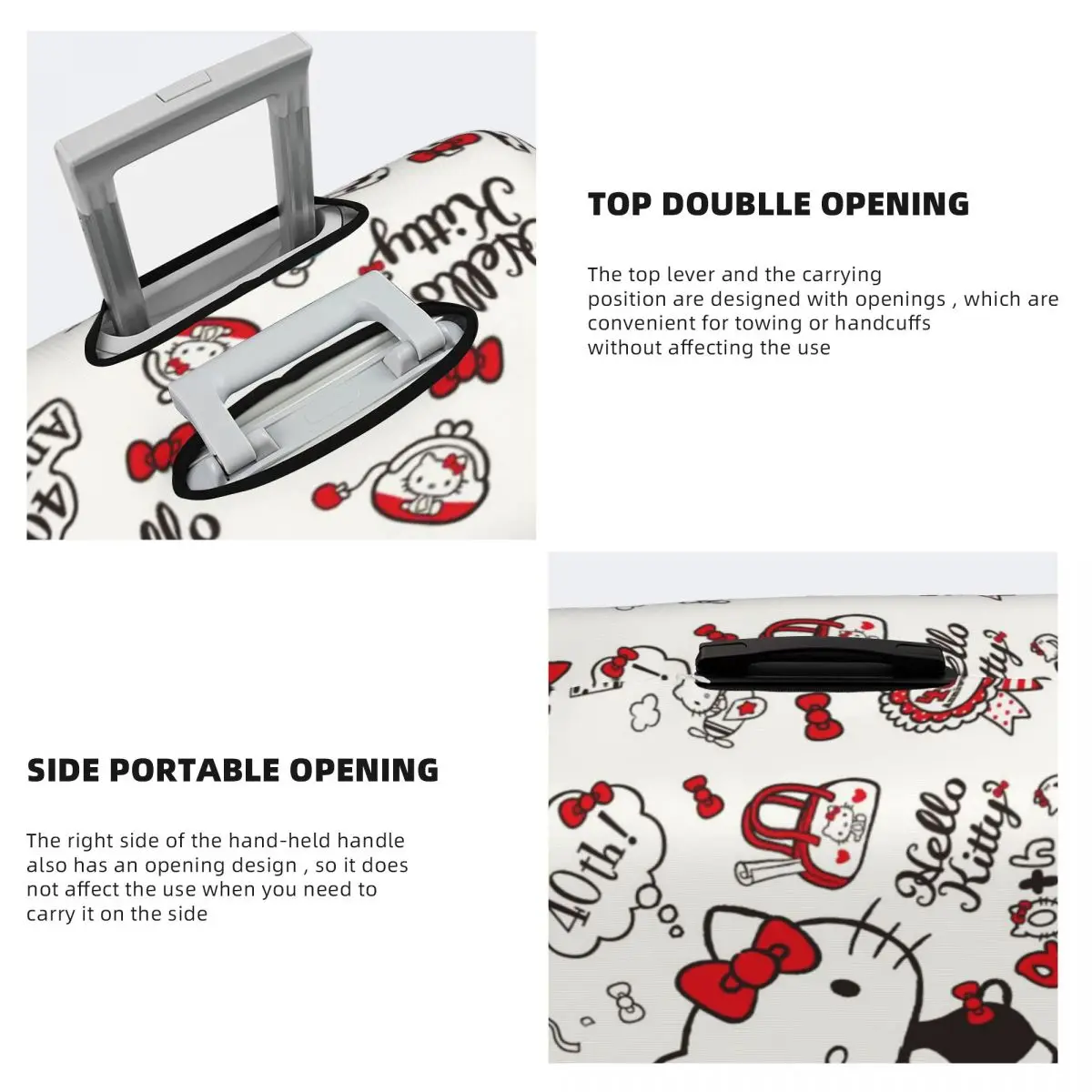 Personalizado elegante       Capa de bagagem Hello Kitty engraçada e fofa KT Cat mala protetora capa terno para 18-32 polegadas