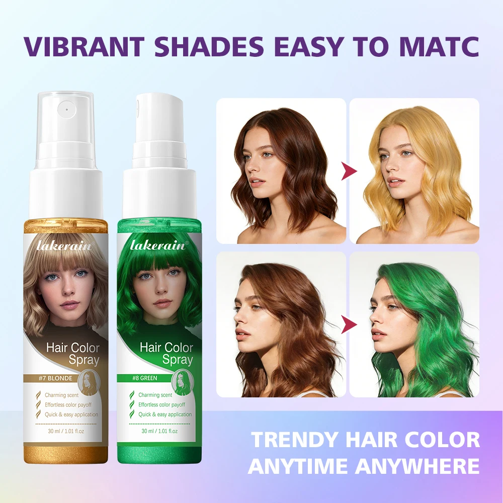 Hair Color Spray Disposable Hair Dye Spray DIY One-Time Hair Color Liquid Washable 8 Colors Party Temporary Hair Styling Spray
