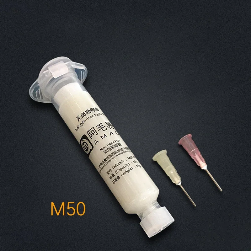 New Original AMAOE M50/M53 solder Flux 10CC Syringe Soldering paste welding flux With 2 needle for mobile phone Laptops CPU BGA