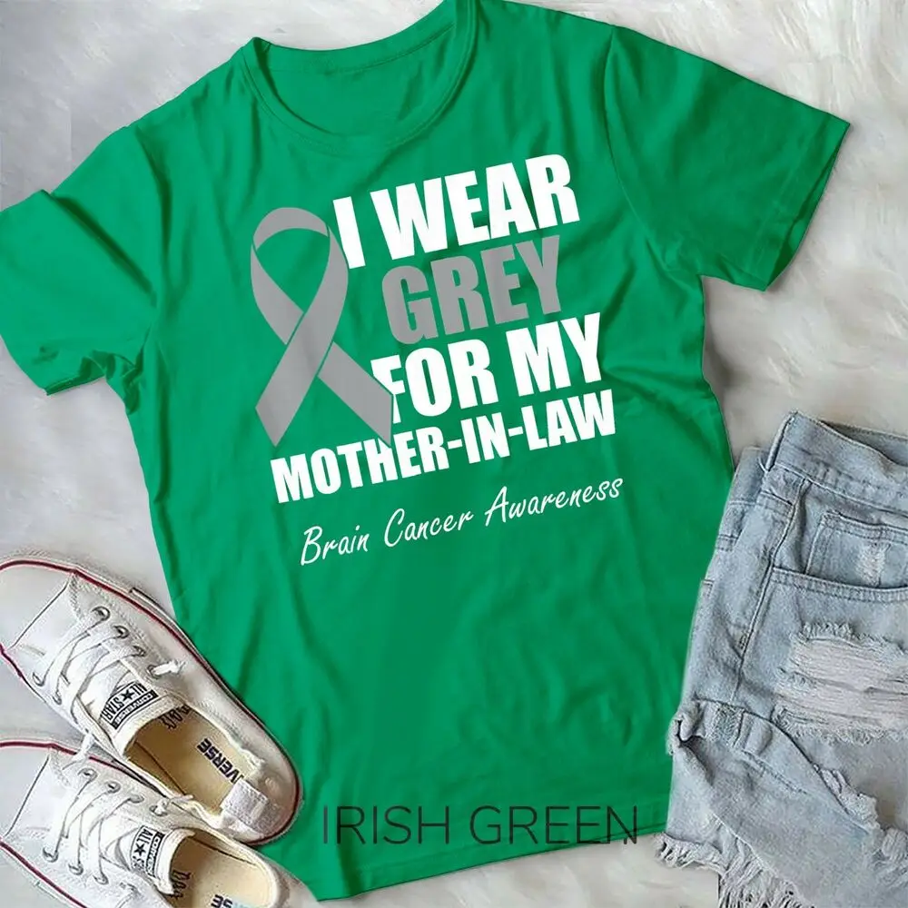 I Wear Grey For My Mother In Law Brain Cancer Awareness T-Shirt Unisex T-shirt