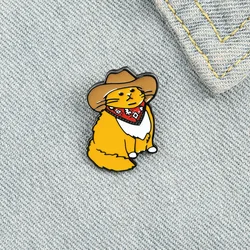 Brooches Enamel Pins Cartoon Fat cat with hat Badges Backpack Hat Shirt Lapel Pin Jewelry Gifts for Friends