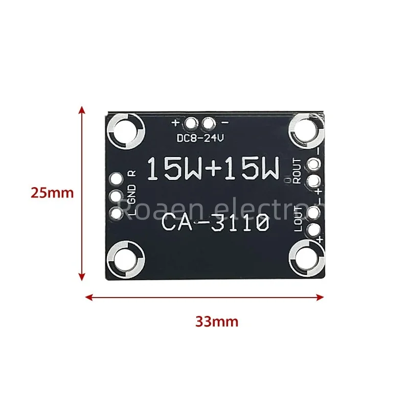 TPA3110 2X15W Digital Audio Stere Amplifier Board CA3110 Module Mini Binaural AMP Controller 100dB DC8-24V Amplifier Audio Board