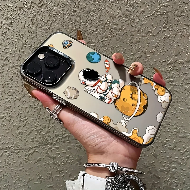

Cool astronaut patterns in space phone case for iPhone 16 15 14 13 12 11 Pro/ Max/Plus shock-proof rear cover anti-fingerprint