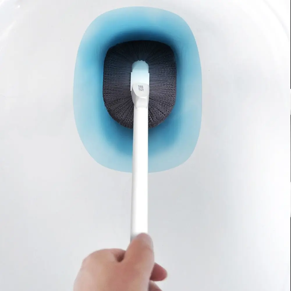 Fashion Long Handle Household Toilet Brush Wall Mounted Quick Drying Bent Head Corner Gap Brush Bathroom Cleaning Tools