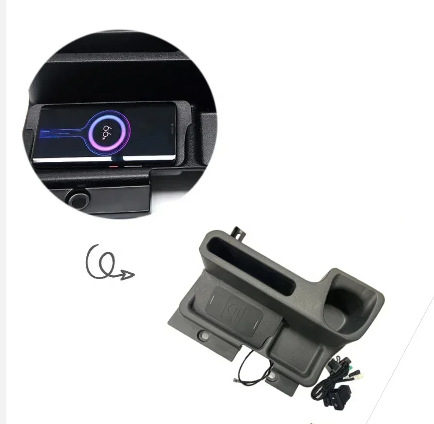 

In stock IN stock QC3.0 Fast Wireless Charger Center Car Storage Console Box for Toyota Land Cruiser LC70 71 76 77 78 79 Interio