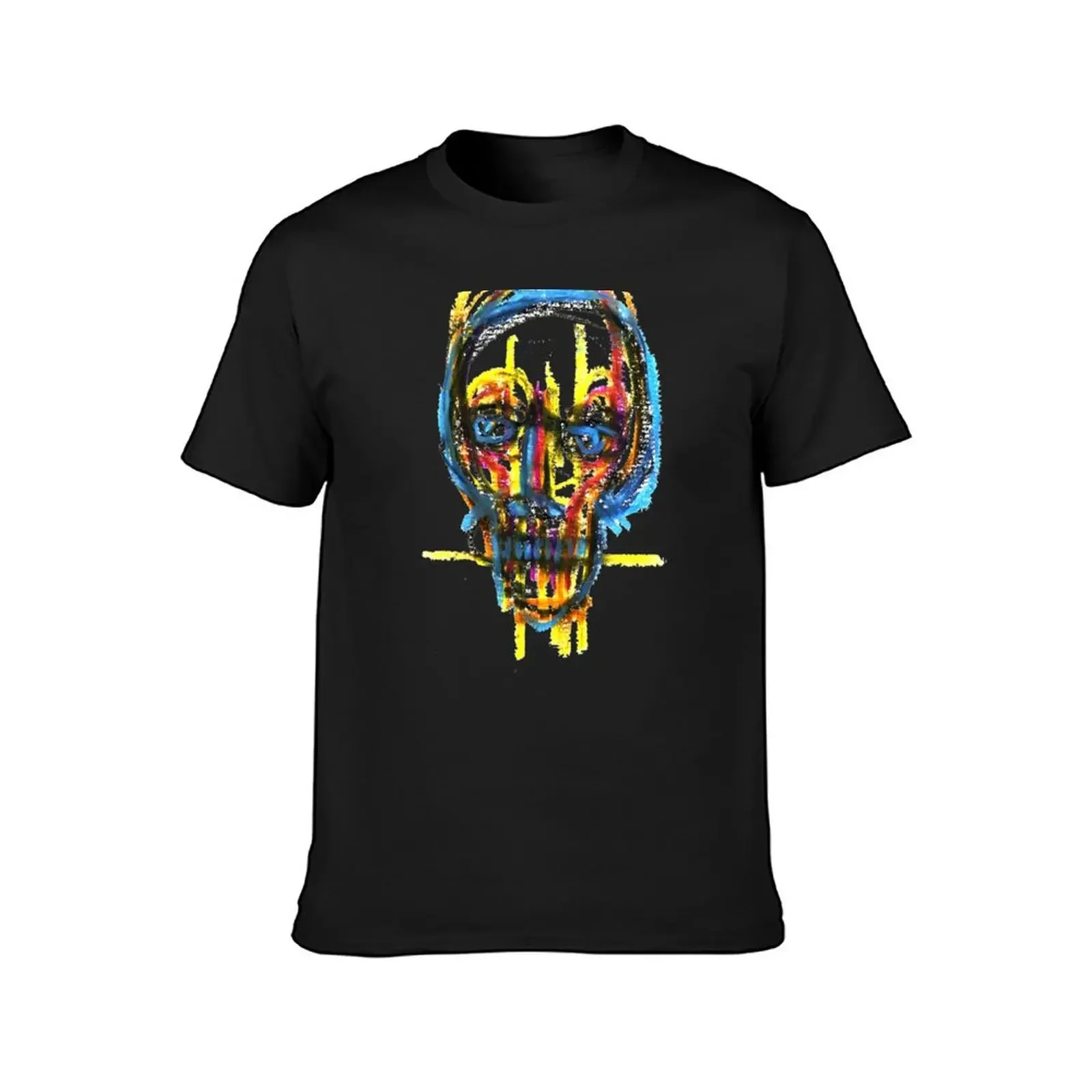 Oil Skull T-Shirt blue archive boys animal print Aesthetic clothing cute tops clothes for men