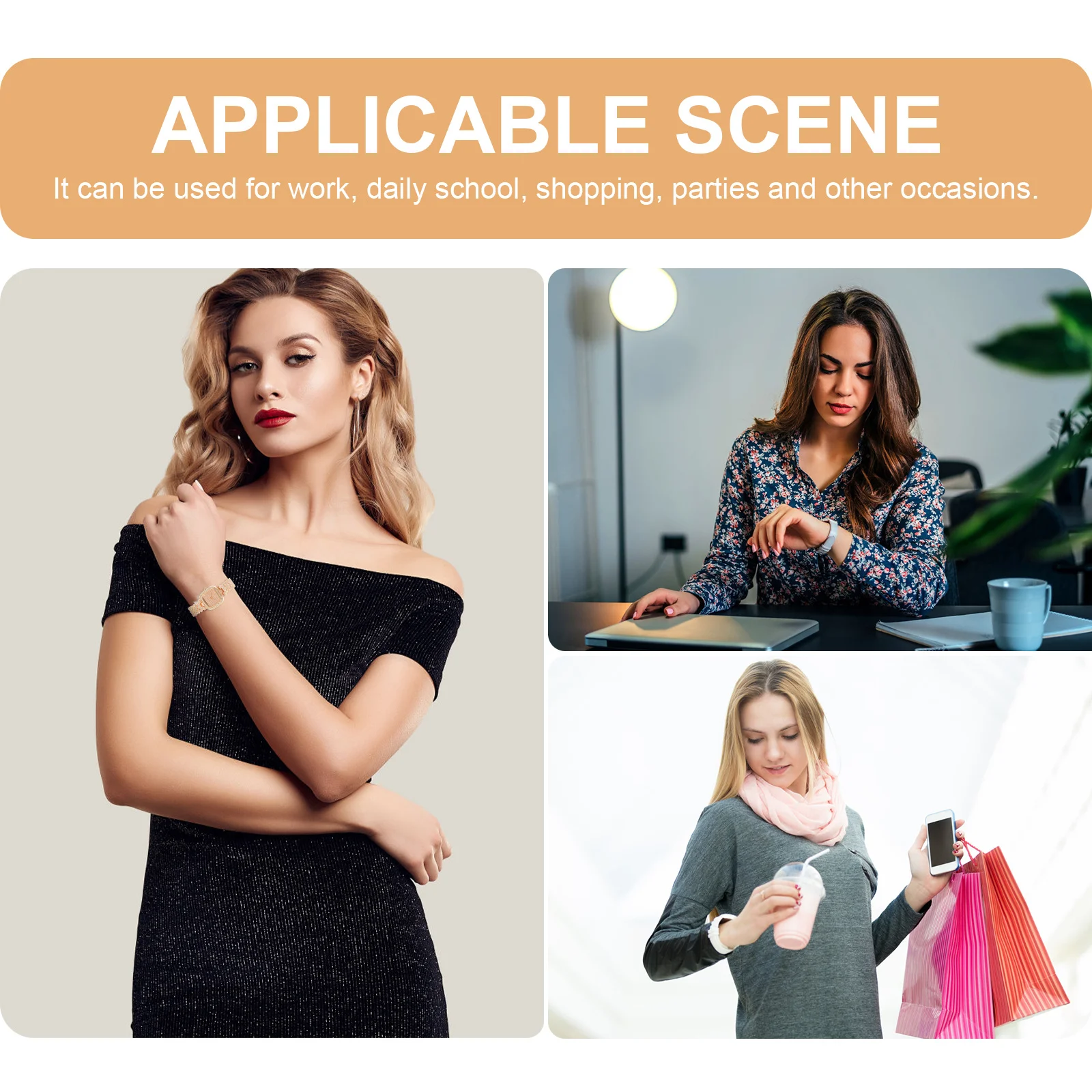 Rhinestone Embellished Women Wrist Watch Exquisite Casual Stylish Lady Watch Adjustable Strap Fashionable Gift