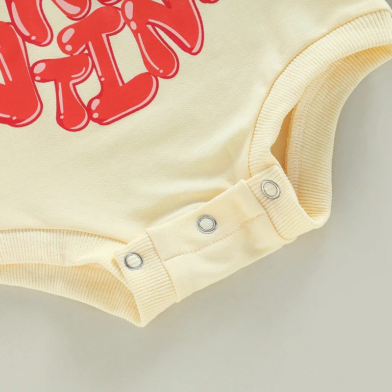 

Infant Unisex Bodysuit Stylish Printed Long Sleeve Outfit for Autumn Winter Snap Closure Baby Romper