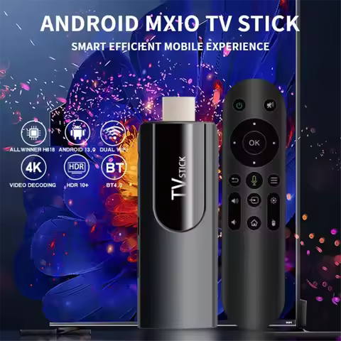 NEW!! MX10 Mini TV Stick H618 Android ATV 4K HD 2G+16G TV Box 2.4G 5G Dual Wifi Smart Media Player TV Receiver