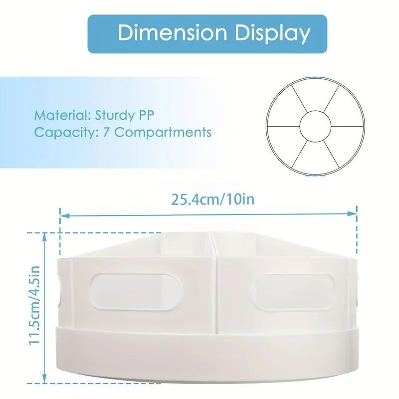 360 Degree Rotating Desk Organizer 7 Removable Bins Multi-Functional Pen Holder Stationery Storage Rack Office School Accessorie image 3