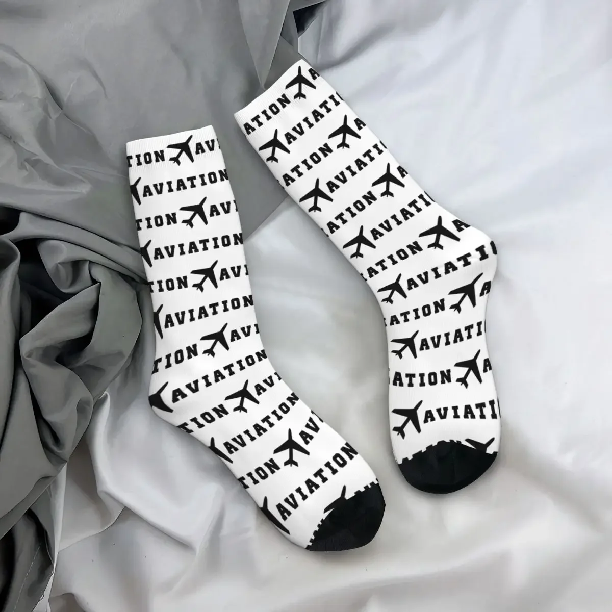 Calcetines largos de aviación para hombre y mujer, medias supersuaves Harajuku, accesorios para todas las estaciones, regalo de cumpleaños