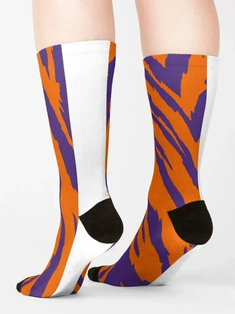Purple and Orange Tailgate Swag - Claw Marks Socks kawaii sports and leisure winter gifts gifts Socks Male Women's