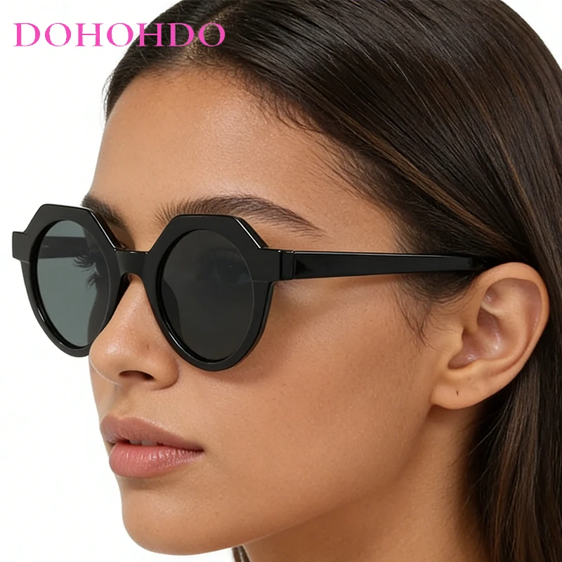 

2026 Vintage Punk Sunglasses Women Polygon Round Frame Fashion Sunglass Men Travel Fishing Driving Shades Eyewear UV Protection