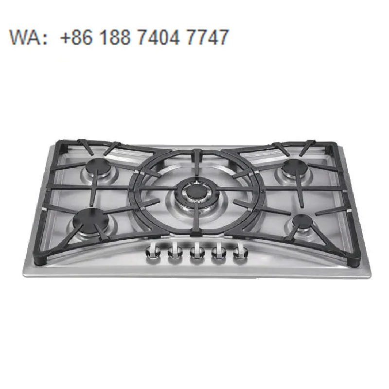 

OEM ODM Commercial Built in Gas Cooker Gas Stove 900mm Five Burners SS Featuring Electronic Ignition Energy Saving