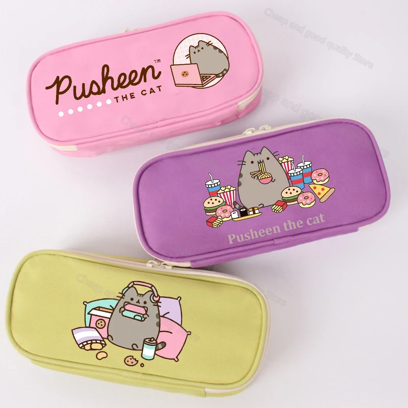 Pusheen Pencil Case Student Products Girl Boy Pen Case Bag Cute Cat Large Capacity Pencil Box Pouch Stationery Supplie Xmas Gift