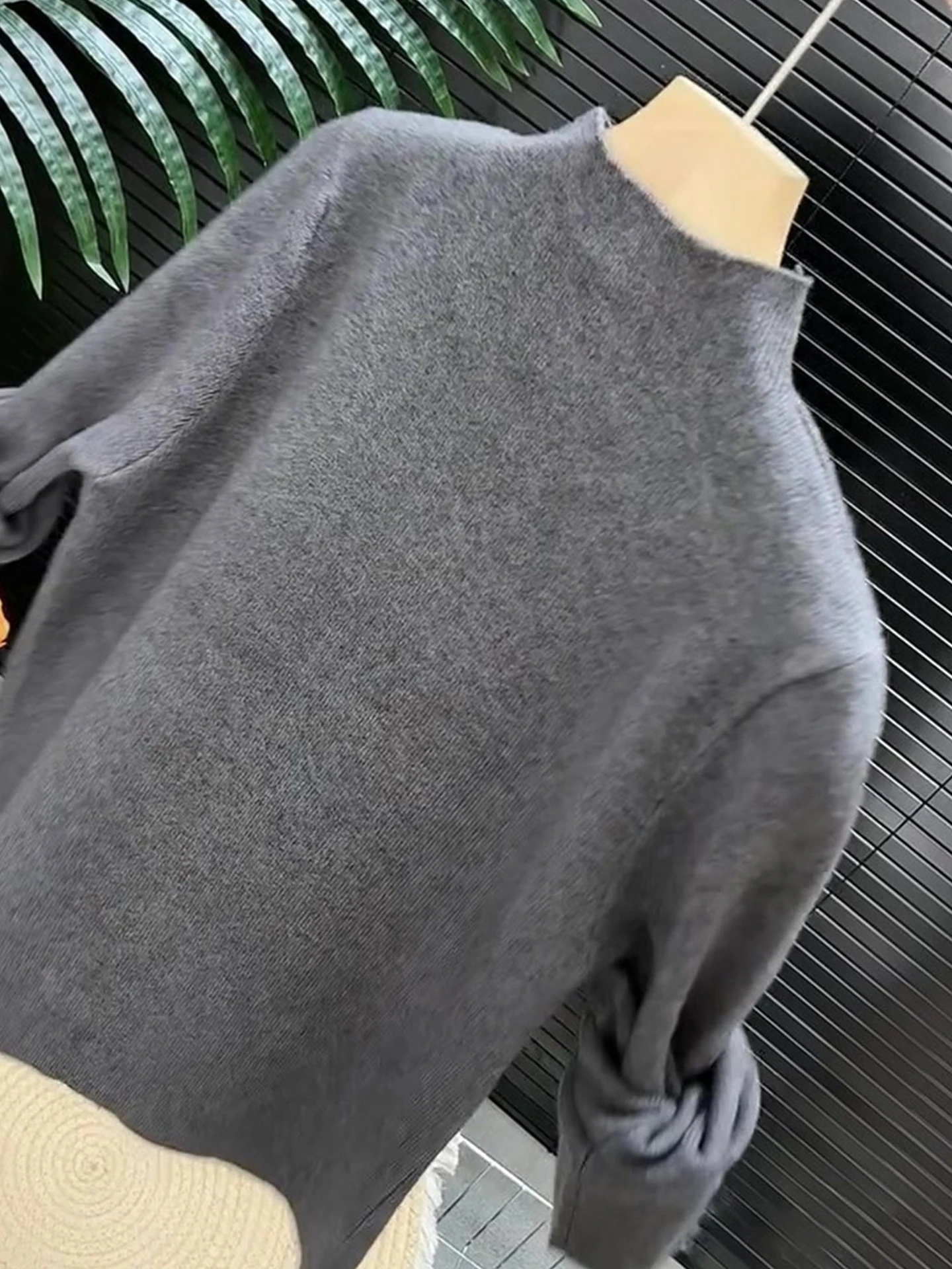 Schickes gestricktes langes Sve Crew Ne Base irt Weiches, hautfreundliches Herbst-Winter-faionable-Top Koreanische Sle Loose Fit-Strickwaren