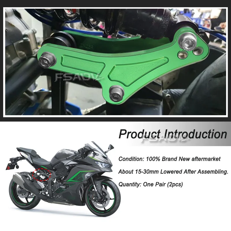قابل للتعديل الخلفي تعليق خفض عدة الربط قطرة ربط أطقم لكاواساكي ZX-25R ZX-4R ZX4R ZX25R ZX 4R 2022-2024 دراجة نارية #2