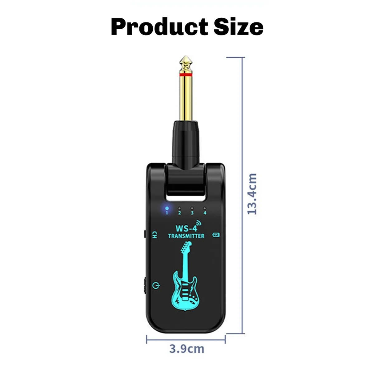 A51Q-2.4G WS-4 Wireless Guitar System Guitar Transmitter Receiver for Electric Guitar Bass 48K/16bit Real-Time Transmission