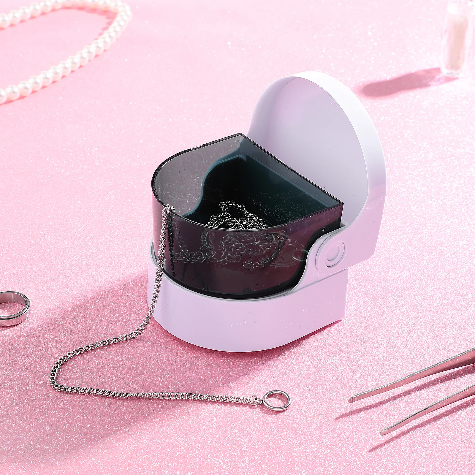 Ultrasonic Cleaner Jewelry Machine Compact Professional Small Watch Dentures Earring Necklace Cleaner Fine Jewelry Teaching