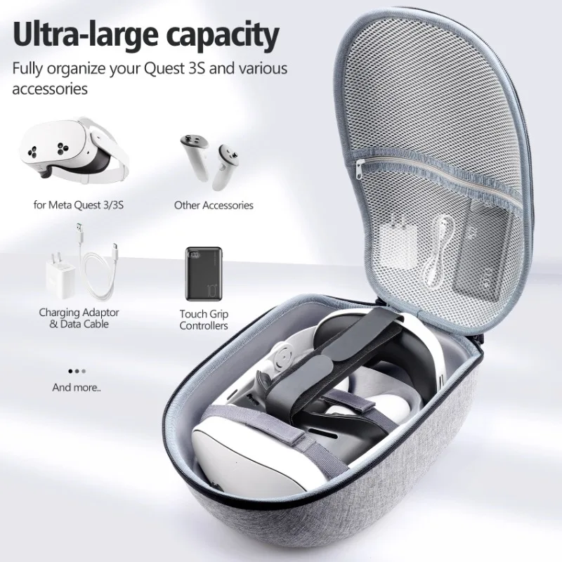 

Hard Carrying Case Compatible with Meta Quest 3S/Quest 3/Quest 2 EVA Portable Bag VR Headset Accessories Case