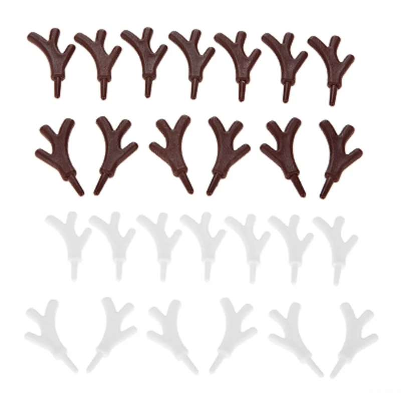 20 sztuk Mini plastikowe boże narodzenie Snowman ręcznie poroża gałęzie ozdoba DIY dekoracje świąteczne Craft sztuczne lalki słodkie małe poroża