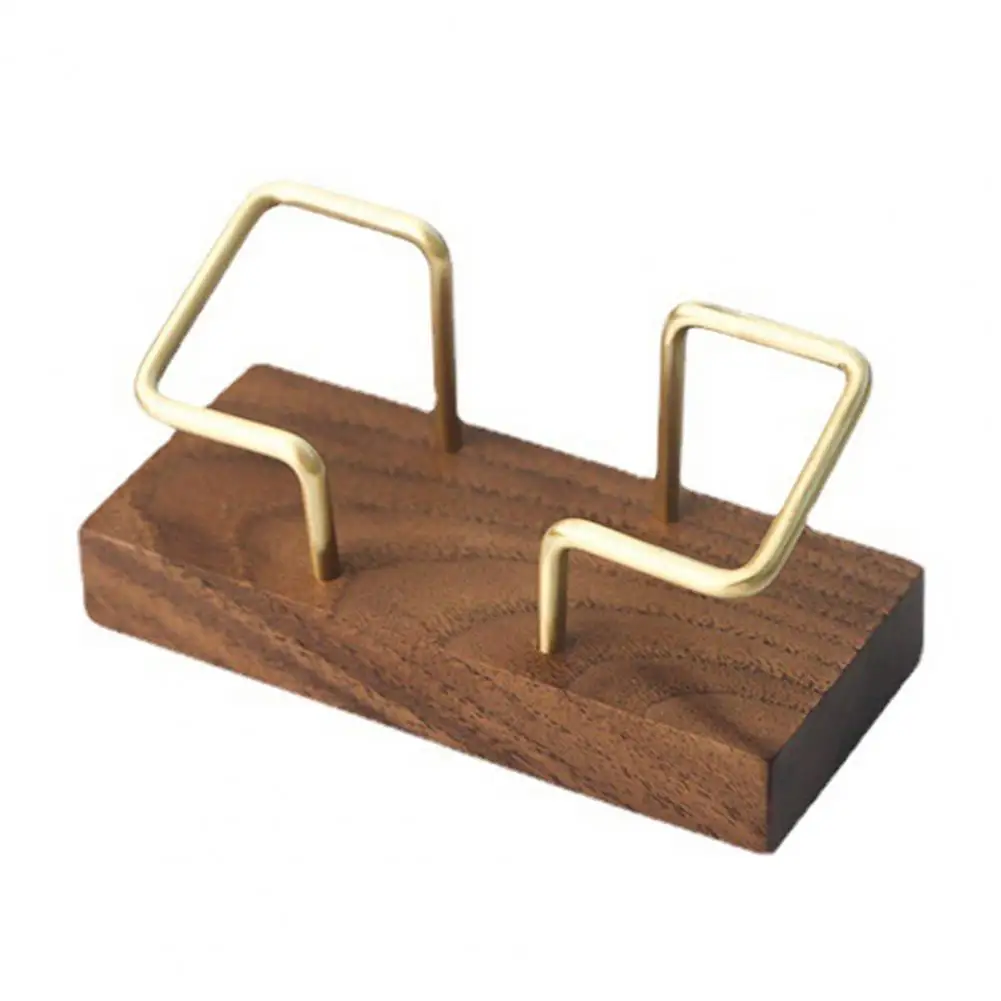 Durable Unpainted Large Capacity Brass Card Rack Desktop Notepad Clip Brass Business Card Rack Table Decoration