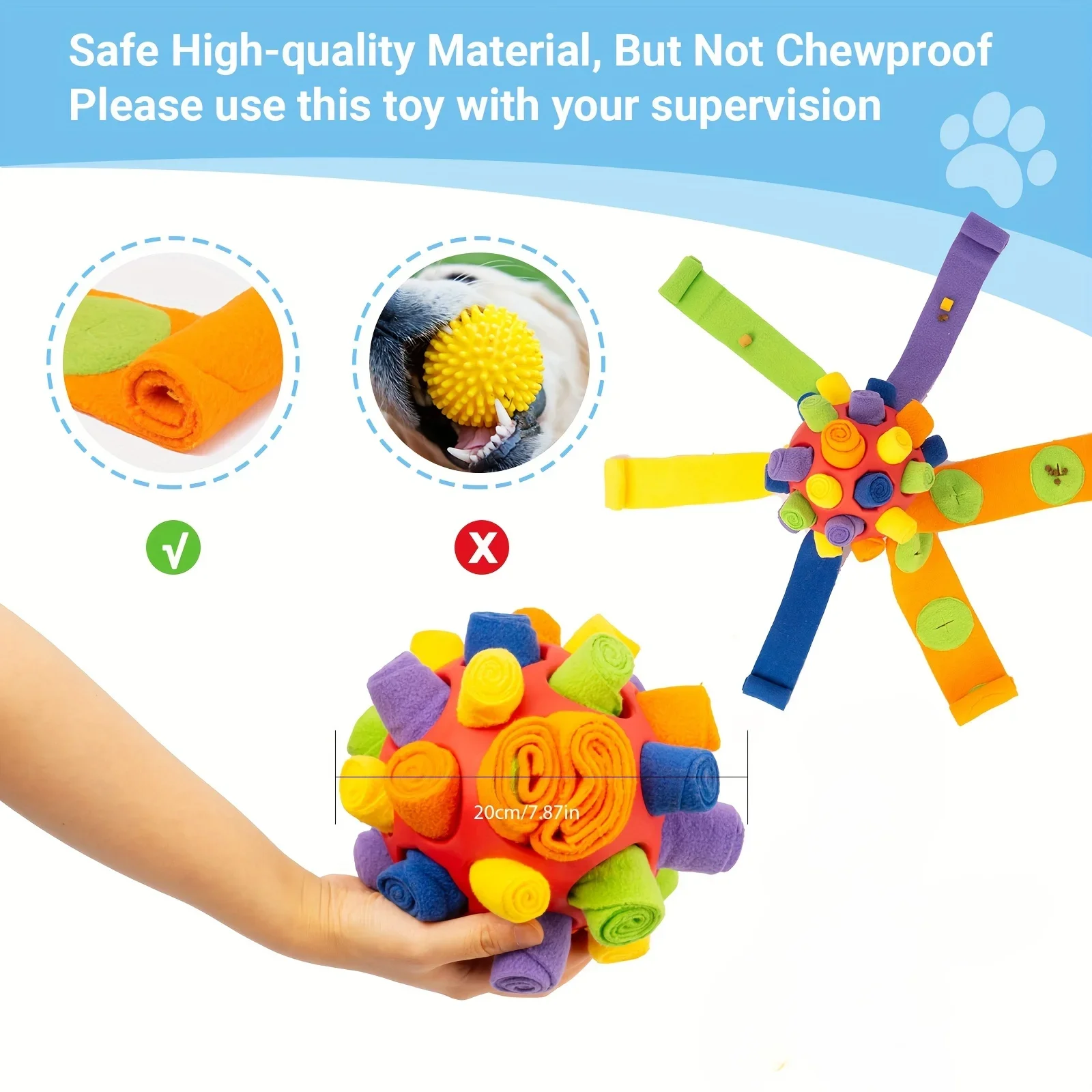 Dog Snuff Ball - Interactive Educational Dog Toy Encourages Natural Foraging Skills, Slow Feeder, for Training and Stress Relief