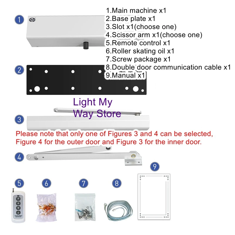 CD-2801 Electric Door Closer External Automatic Flat Door Opener Sensor Switch Remote Control Access Control Unit