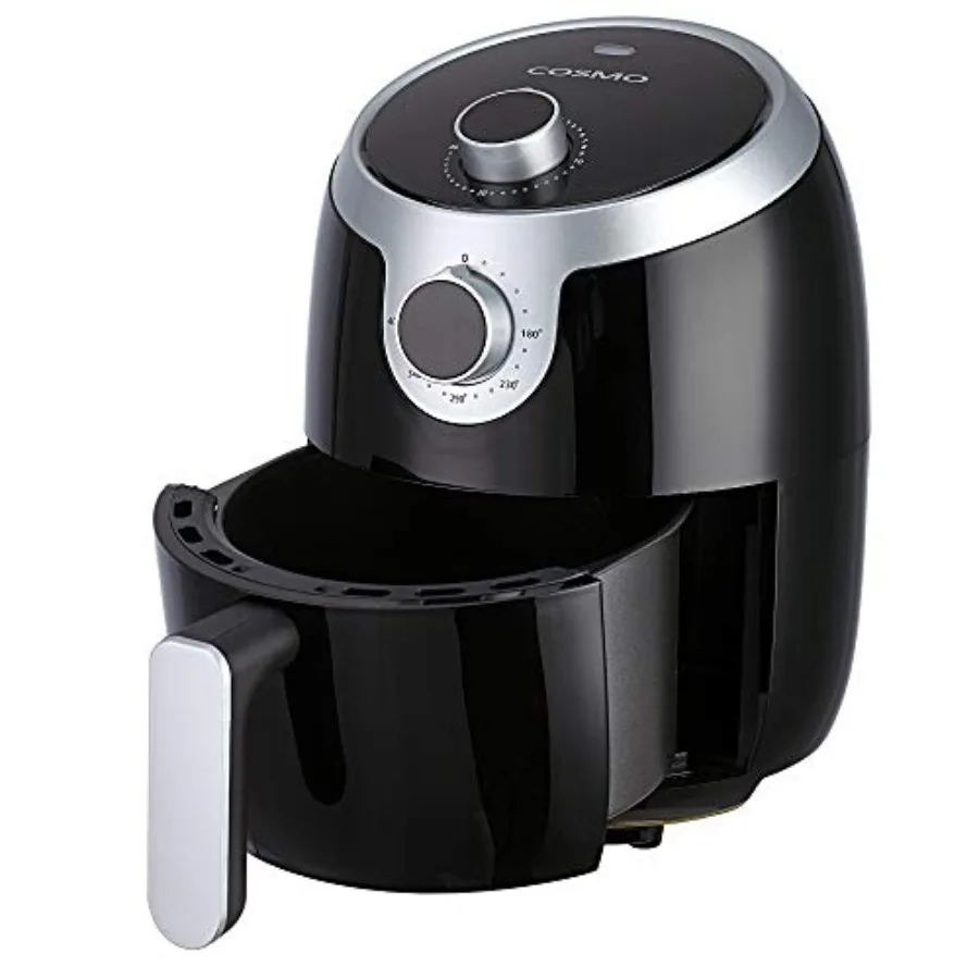 

Compact mini air fryer for small kitchens stainless steel/black non-stick tray precise temperature control timer auto shut-off