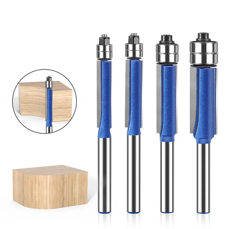 1Pcs 6mm1/4′′ Shank  Router Bit With Top Double Bearing Milling Cutter For Wood Slotting Trimming Cutters Alloy Cutter Head