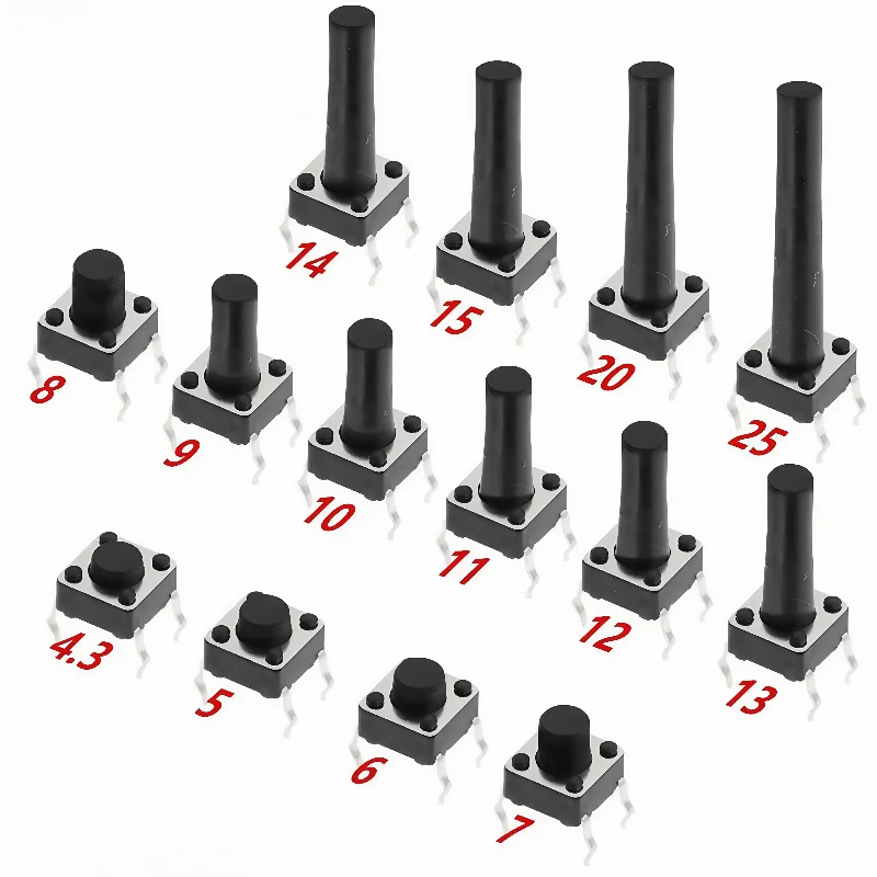 

50pcs/lot 6*6 inline tactile switch 6*6*4.3/5/6/7/8/9/10/22MM induction cooker circuit board keypad button