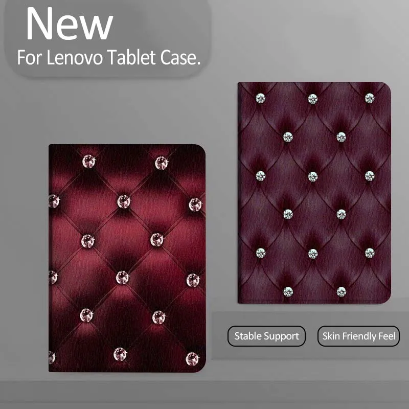 Блестящий бордовый чехол с тиснением для планшетов Xiaoxin Lenovo Tab Pad K11, K10, M10, P11 3rd Plus Pro, Legion Y700, Y900 Gen4 2 – идеальный подарок