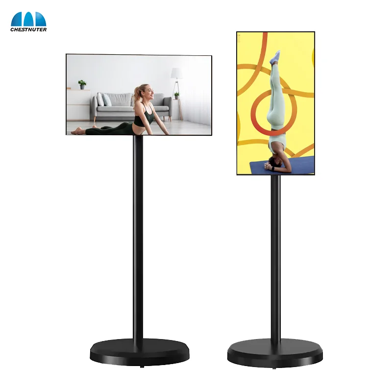 5H Battery Life 1920*1080 HD 21.5 27 32 Inch Standing Portable TV Smart Interactive Touch Mobile Wireless LCD Display