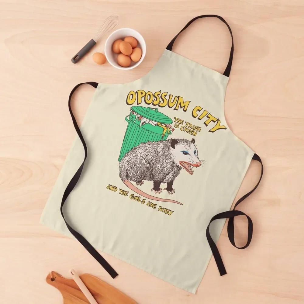 

Opossum City Apron Kitchen Household Items Kitchen on the wall Apron