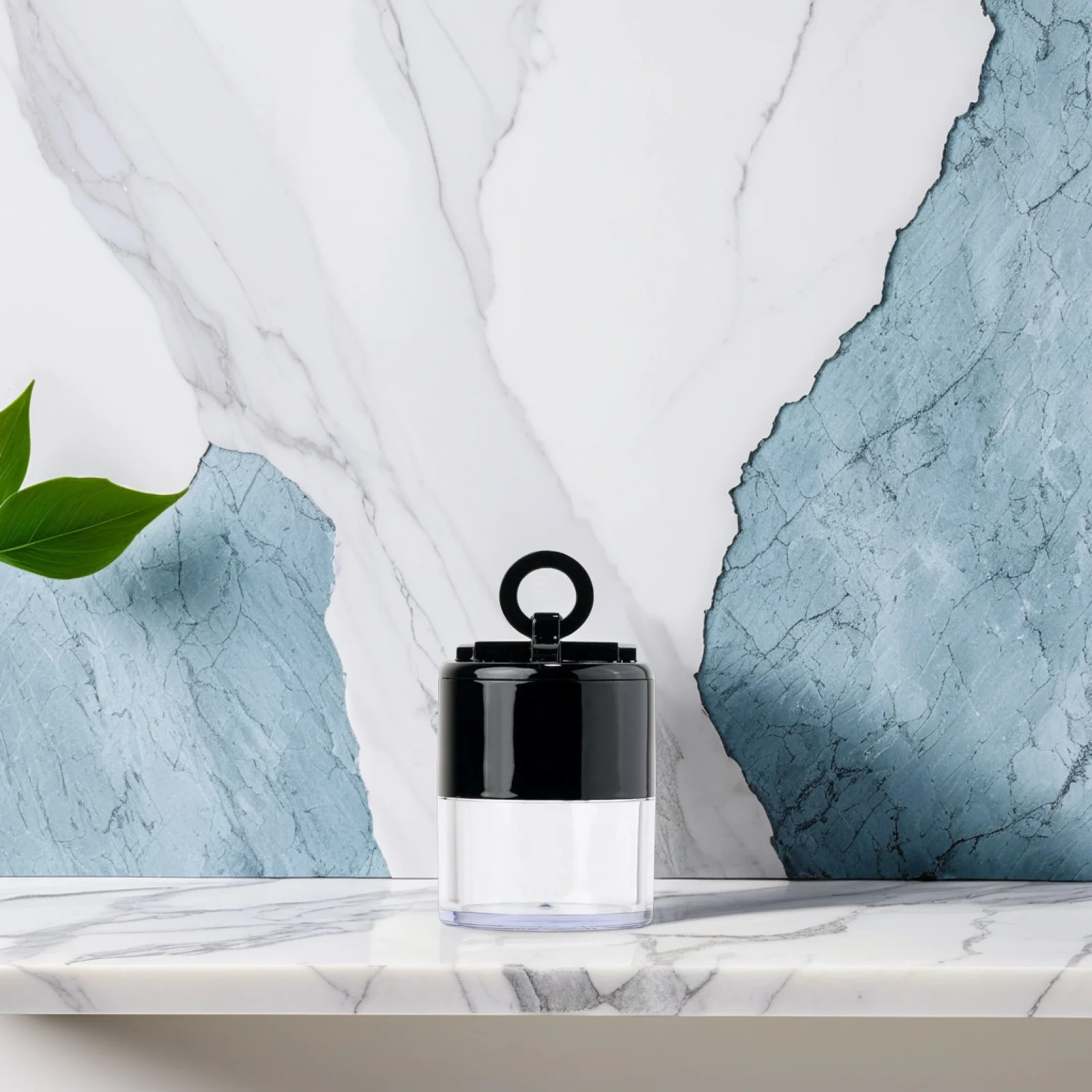 

2Pcs Portable Mushroom Loose Powder Box with Powder Puff Makeup Container Travel Size