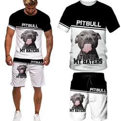 Summer Pitbull Rottweiler Dog 3D Printed Men Funny T-shirt Shorts Suits Men's Tracksuit Set Graphic Tees Short Pants Outw 2023