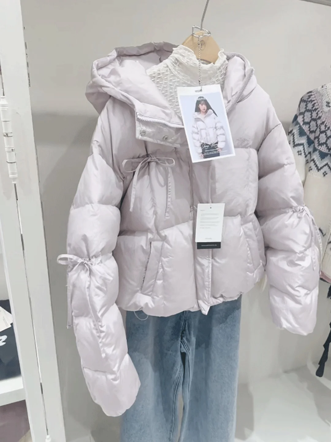 

Розовое хлопковое пальто Jaet Thi Warm ort Sle, зимняя верхняя одежда, корейское пальто маленького размера, длинное пальто на молнии