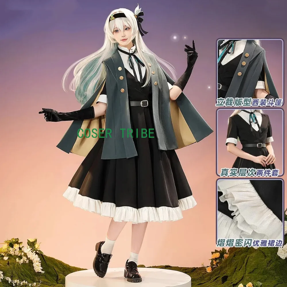 COSER TRIBE Honkai: Star Rail Firefly Midsummer Firefly Covenant Game Suit Elegant Dress Cosplay Costume Halloween Party Outfit