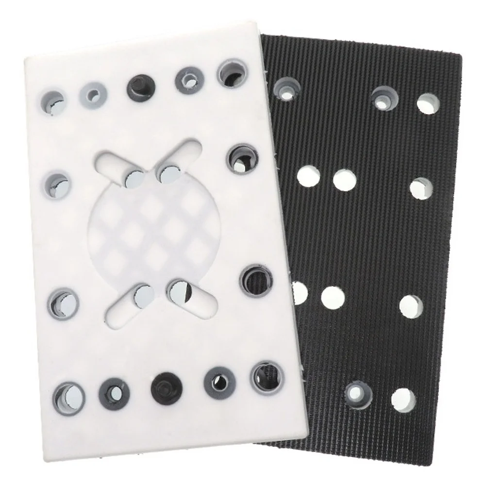 1pc White 80x130mm Square Sanding Pad 4 Pin 12 Hole Backing Tray With Nylon Fastener For Polisher Sander Corner Edge Tool