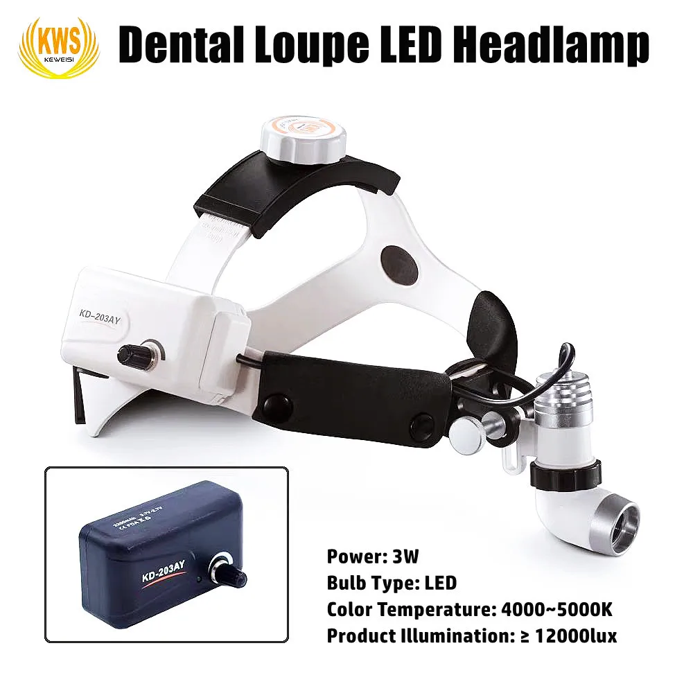 

KD-203AY Integrated Headlight for Binocular Dental Loupe 3W Headlamp for Surgery Medical Cosmetic Operation Magnifying Glasses