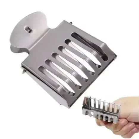 1pcs Bee Queen Cage Transparent Plastic Clip Cage Bee Catcher Box Stainless steel clamp Beekeeping Equipments Beekeeper Equip