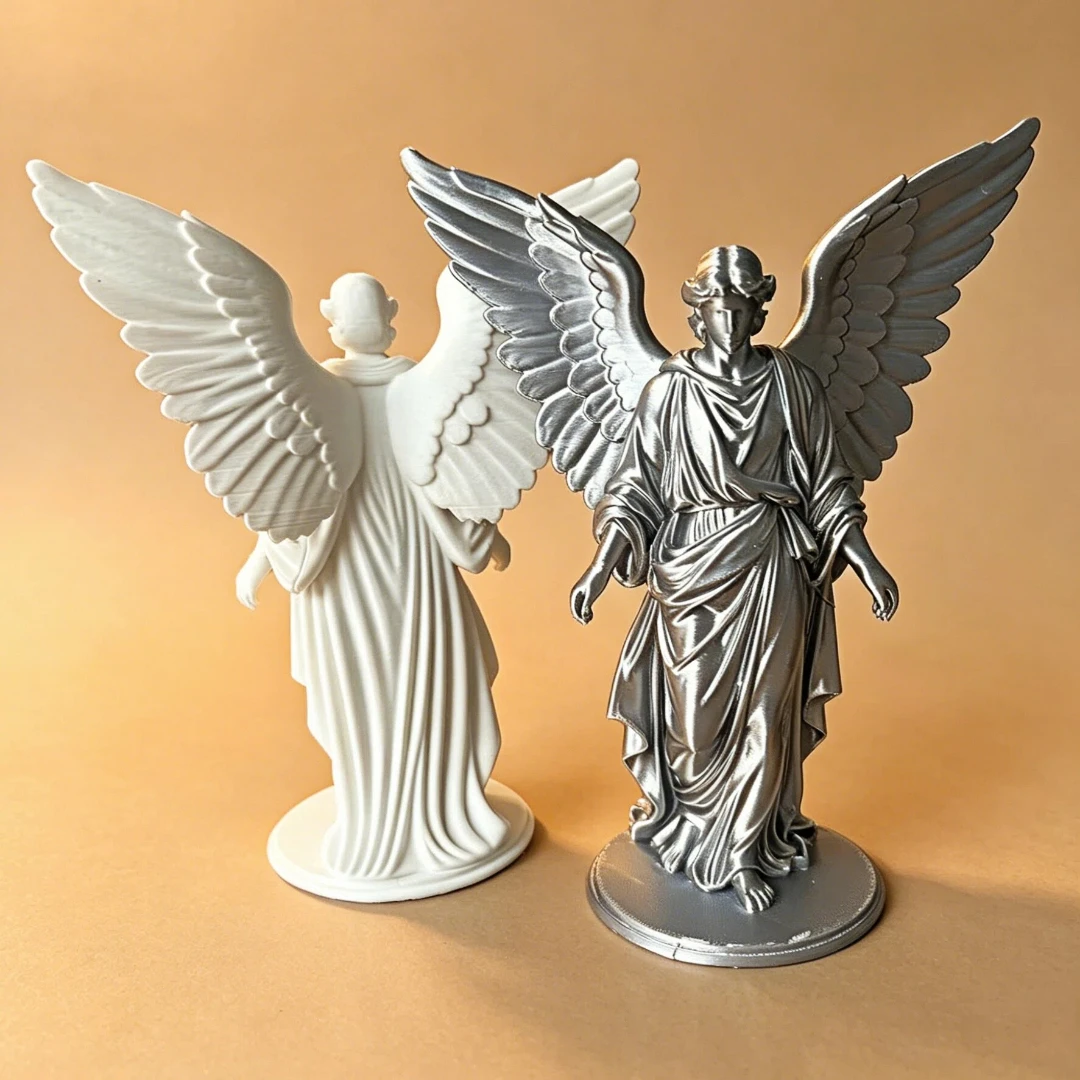French Classical Robed Angel Statue 3D Wing Sculpture Wabi-Sabi Study Decoration French Home Tabletop Decor, Study Art Ornament