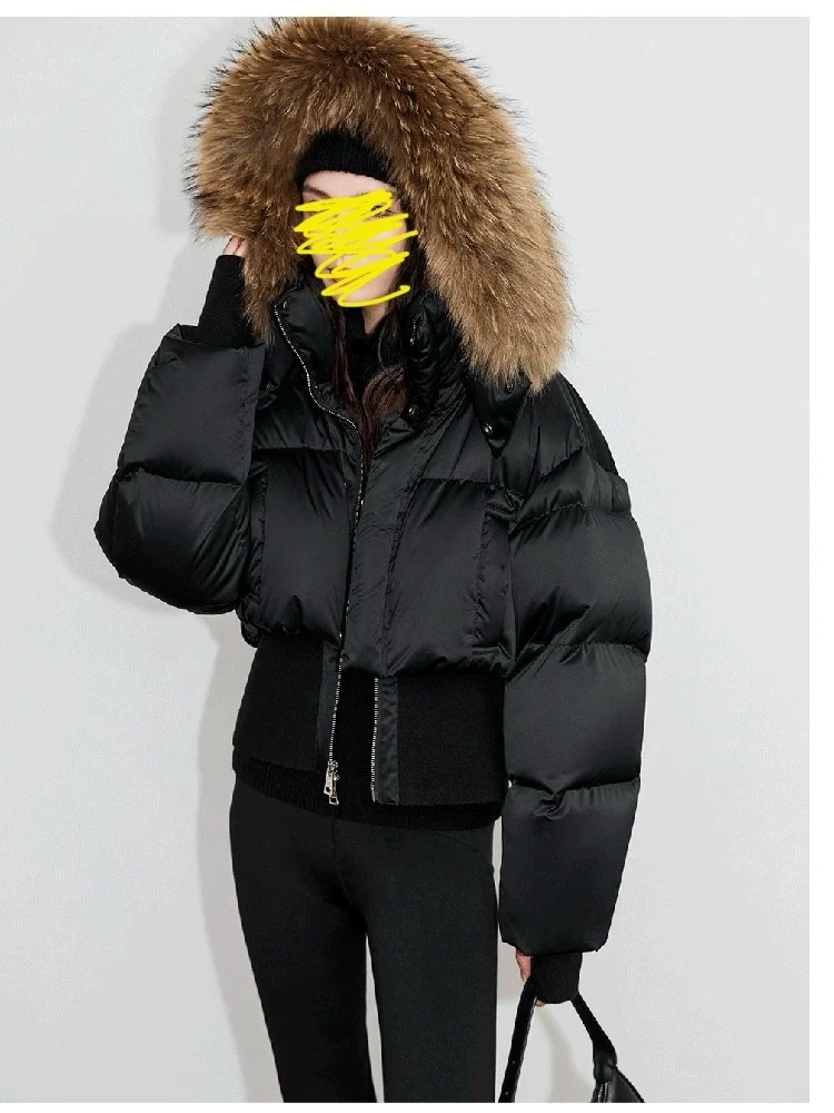 

Faionable ort Cotton Jaet Women's Retro Sle Coat with Fur Collar Autumn Winter Design Kyoto Snowfall Collection