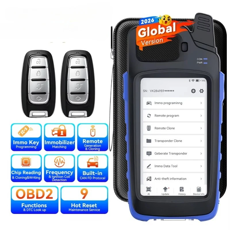 2PCS Blank Smart Key Replacement 4 Buttons 315MHz 433MHz Dual Frequency Remote Key with KEY581 Programmer