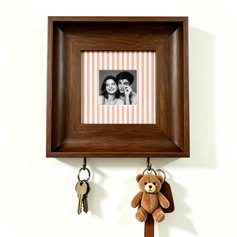 Kreativer Schlüsselhalter mit Haken, Bilderrahmen, zur Präsentation von Paarbildern, zur Wandmontage, zur Dekoration des Eingangsbereichs, Schlüssel-Organizer, Aufbewahrungsregal, Geschenk für Zuhause. – Detail 13