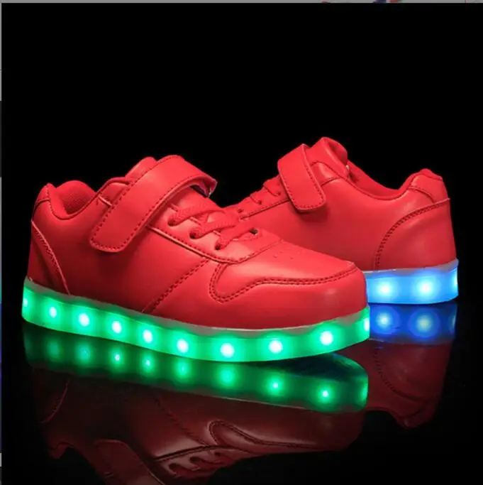 Children\'s Led Shoes Boys Girls Lighted Sneakers Glowing Shoes for Kid Breathable Casual Luminous Students bring light shoes Lar