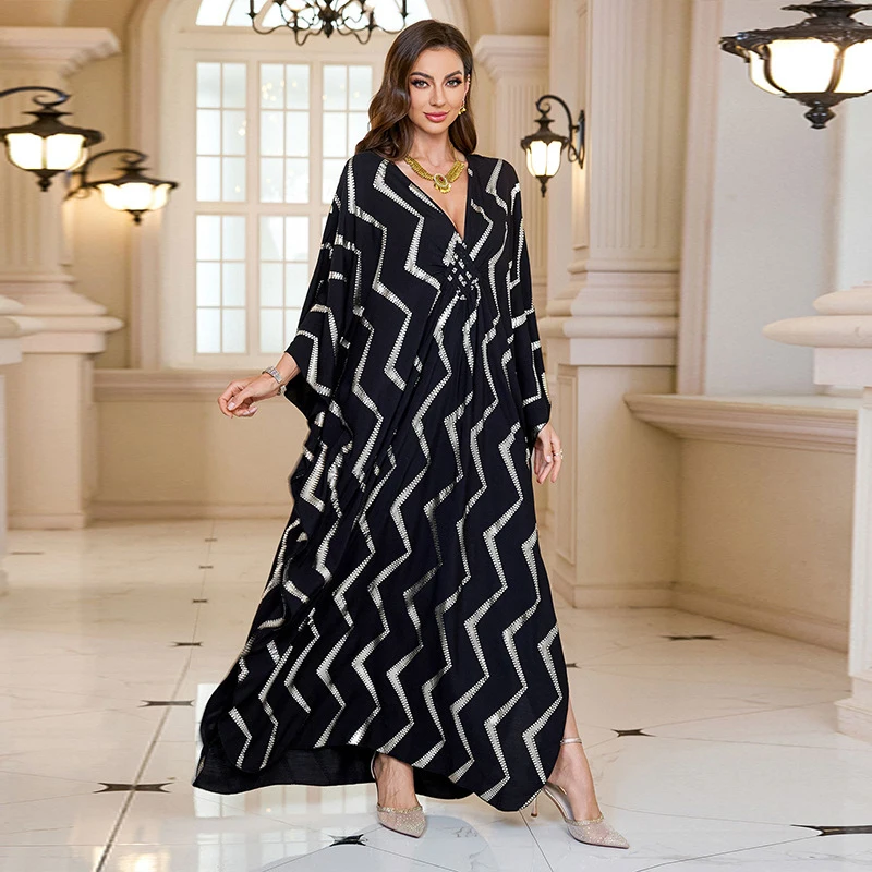 

Women's Vacation Beach Cover Up Dress Breathable Rayon Printed Long Kaftan Swimwear Outerwear Lightweight Plus Size Robe