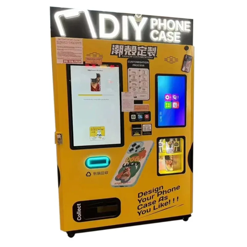 Impressora automática de moedas para celular, máquina de venda automática, capa personalizada para celular