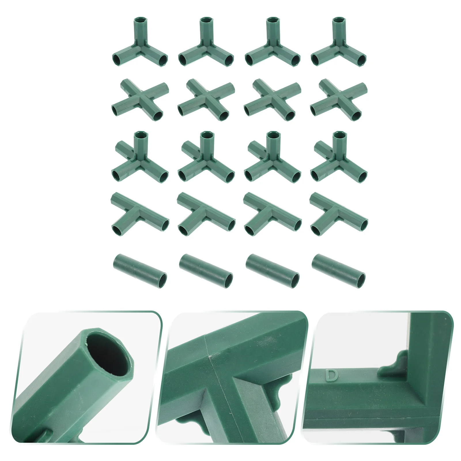 

20 Pcs Greenhouse Connector Straight Cross Garden Pillar Plants Tube Joints Trellis Plastic Connectors Tomato Fitting