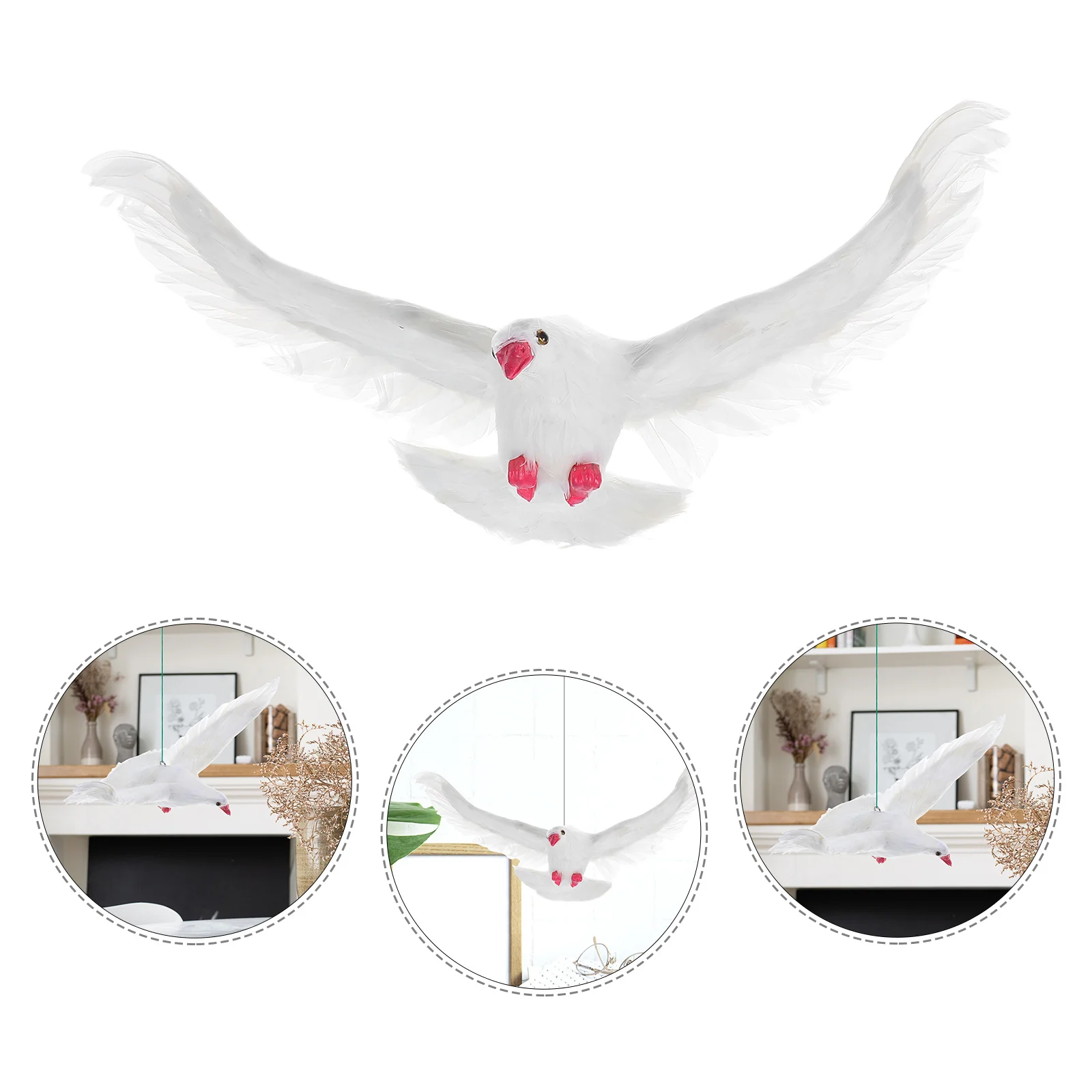 

Artificial Handmade Pigeon Hanging Ornament Pink Legs Realistic Indoor Decor Simulation Simulation Ornaments